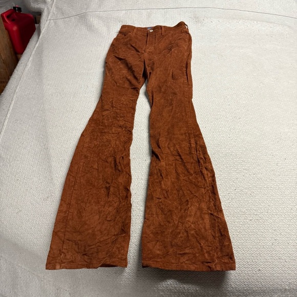 Old Navy Higher High-Rise Brown Flared Corduroy Pants Secret Smooth Pockets 0 - Picture 1 of 6
